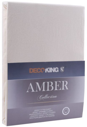 DecoKing Prześcieradło Bawełna z Gumką Jantar kremowe 120x200