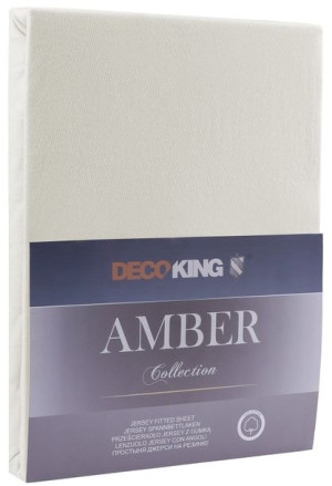 DecoKing Prześcieradło Bawełna z Gumką Jantar Ecru 120x200