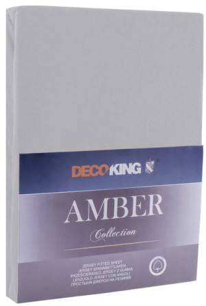 DecoKing Prześcieradło Bawełna z Gumką Jantar ciemnoszare 220x200