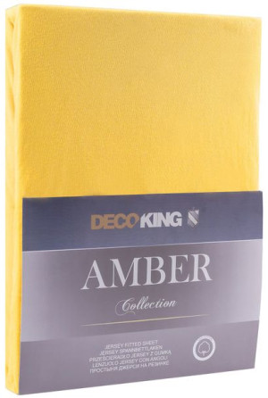DecoKing Prześcieradło Bawełna z Gumką Jantar pomarańczowe 180x200