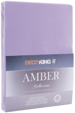 DecoKing Prześcieradło Bawełna z Gumką Jantar C. fioletowe 220x200