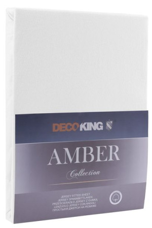 DecoKing Prześcieradło Bawełna z Gumką Jantar białe 90x200