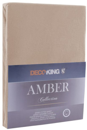 DecoKing Prześcieradło Bawełna z Gumką Jantar Cappuccino 220x200
