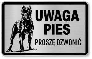 Uwaga Pies Cane Corso - tabliczka nierdzewna z laminatu
