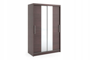 Szafa przesuwna 120cm NIKO2 półki WENGE z lustrem