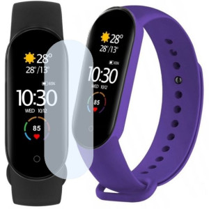 Smartband Xiaomi Mi Band 5 + dodatkowy pasek ciemnofioletowy