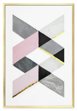 Obraz ręcznie malowany na płótnie 63x93cm PREMIUM z elementami płatków złot