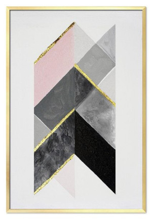 Obraz ręcznie malowany na płótnie 63x93cm PREMIUM z elementami płatków złot