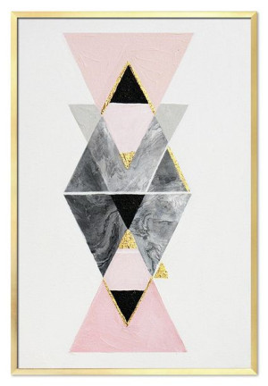 Obraz ręcznie malowany PREMIUM 63x93cm z elementami płatków złota Abstrakcj
