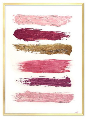 Obraz ręcznie malowany na płótnie 53x73cm PREMIUM z elementami płatków złot