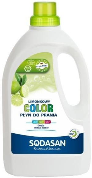 Sodasan Płyn do prania uniwersalny Kolor Limonka BIO, 1.5 L