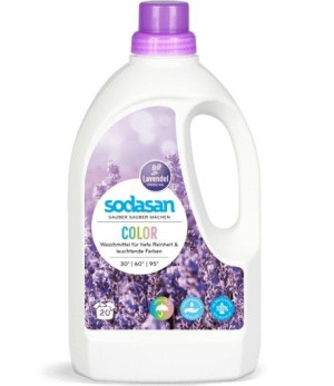 Sodasan Płyn do prania uniwersalny Kolor Lawenda BIO, 1.5 L