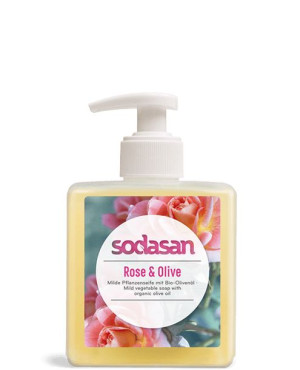 Sodasan Mydło w płynie Różano-Oliwkowe BIO, 300 ML