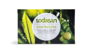 Sodasan Mydło w kostce Zielona Herbata & Limonka BIO, 100 G