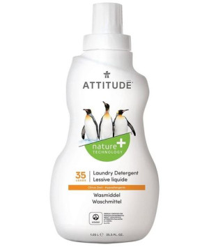 Attitude Płyn do prania, Skórka Cytrynowa (Citrus Zest) 35 prań, 1050 ml