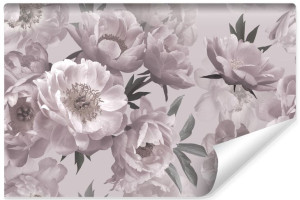 Fototapeta FLIZELINOWA do Salonu 3D Kwitnące KWIATY Piwonie 400cm x 280cm