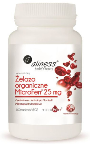 ALINESS Żelazo Organiczne MicroFerr® 25 mg 100 tab.