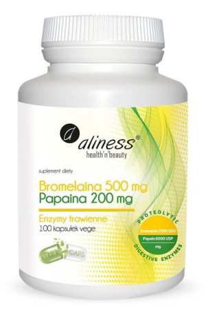 ALINESS Bromelaina 500 mg/Papaina 200 mg 100 kaps.