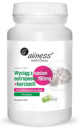 ALINESS Ekstrakt Z Nasion Ostropestu 190 mg + Karczoch 100 kaps.