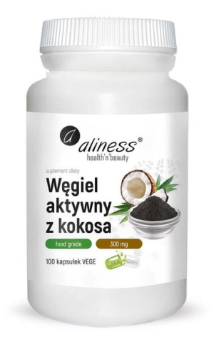 ALINESS Węgiel Aktywny Z Kokosa Food Grade 300 mg 100 kaps.