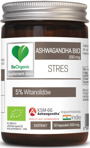 BEORGANIC Ashwagandha KSM-66® 5% BIO, 200 mg 50 kaps.