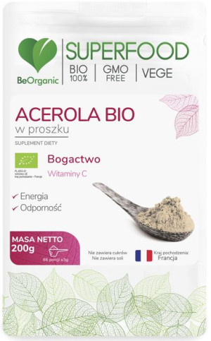 BEORGANIC Acerola BIO Proszek 200 g