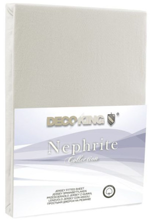 DecoKing Prześcieradło Bawełniane Nefryt Ecru 90x200