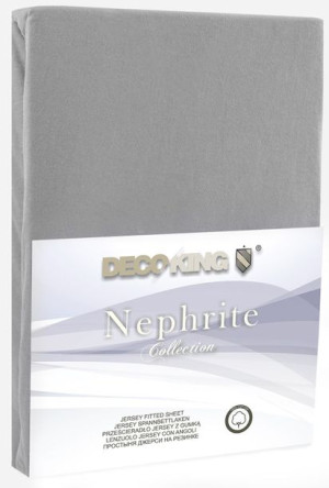 DecoKing Prześcieradło Bawełniane Nefryt jasnoszare 90x200