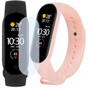 Smartband Xiaomi Mi Band 5 + dodatkowy pasek pudrowy róż