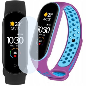 Smartband Xiaomi Mi Band 5 + dodatkowy pasek fioletowo-niebieski