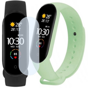 Smartband Xiaomi Mi Band 5 + dodatkowy pasek pistacjowy