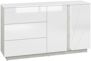 Komoda biała duża 165 cm szuflady LUMENS 06