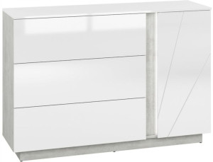 Lumens 07 Komoda Biały Połysk Z Led