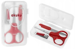 AKUKU Zestaw Do Manicure Czerwony