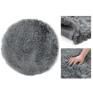 AmeliaHome Dywan shaggy FLORO okrągły 80cm c. szary