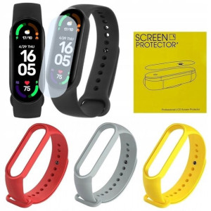 Xiaomi Mi Band 6 opaska sportowa + FOLIA + 3 KOLOROWE PASKI