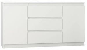 Komoda 140 Szafka 3 Szuflady 2 Półki Biała R-140s3