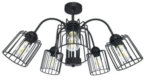 Lampa Sufitowa Arcana 5 Czarna Tuba