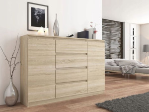 Komoda 140 Szafka 3 Szuflady 2 Półki Sonoma R140s3