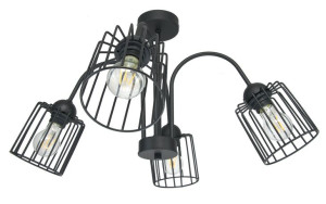 Sufitowa Lampa Arcana 4 Czarna Tuba