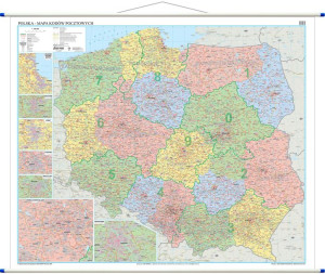 Polska 2021 Mapa Ścienna Kodowa 168x140 Cm
