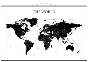The World Mapa Ścienna Polityczna-konturowa Rurki