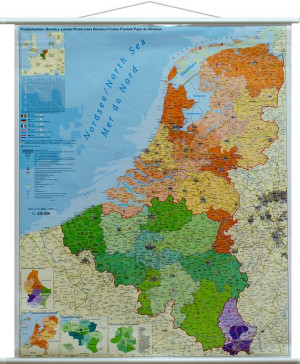 Benelux B Nl L Mapa Ścienna Kody Pocztowe