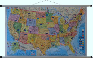 Usa Kodowa Mapa Ścienna Kody Pocztowe Laminowana