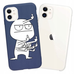 Etui Matt CASE GRANATOWE do Apple Iphone 11 wzory