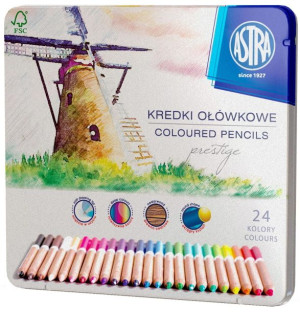 ASTRA Kredki ołówkowe Prestige 24 kolory METAL