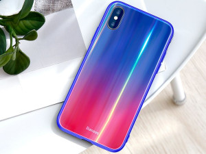 Baseus Etui LASER iPhone X XS niebiesko-czerwone
