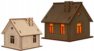 Domek Dom 3d Las W Słoiku Mini Ogródek 10cm Led