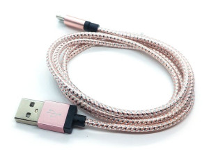 Kabel microUSB do Samsung LG -  RÓŻOWY