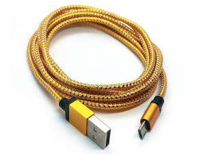 Kabel microUSB do Samsung LG -  ZŁOTY